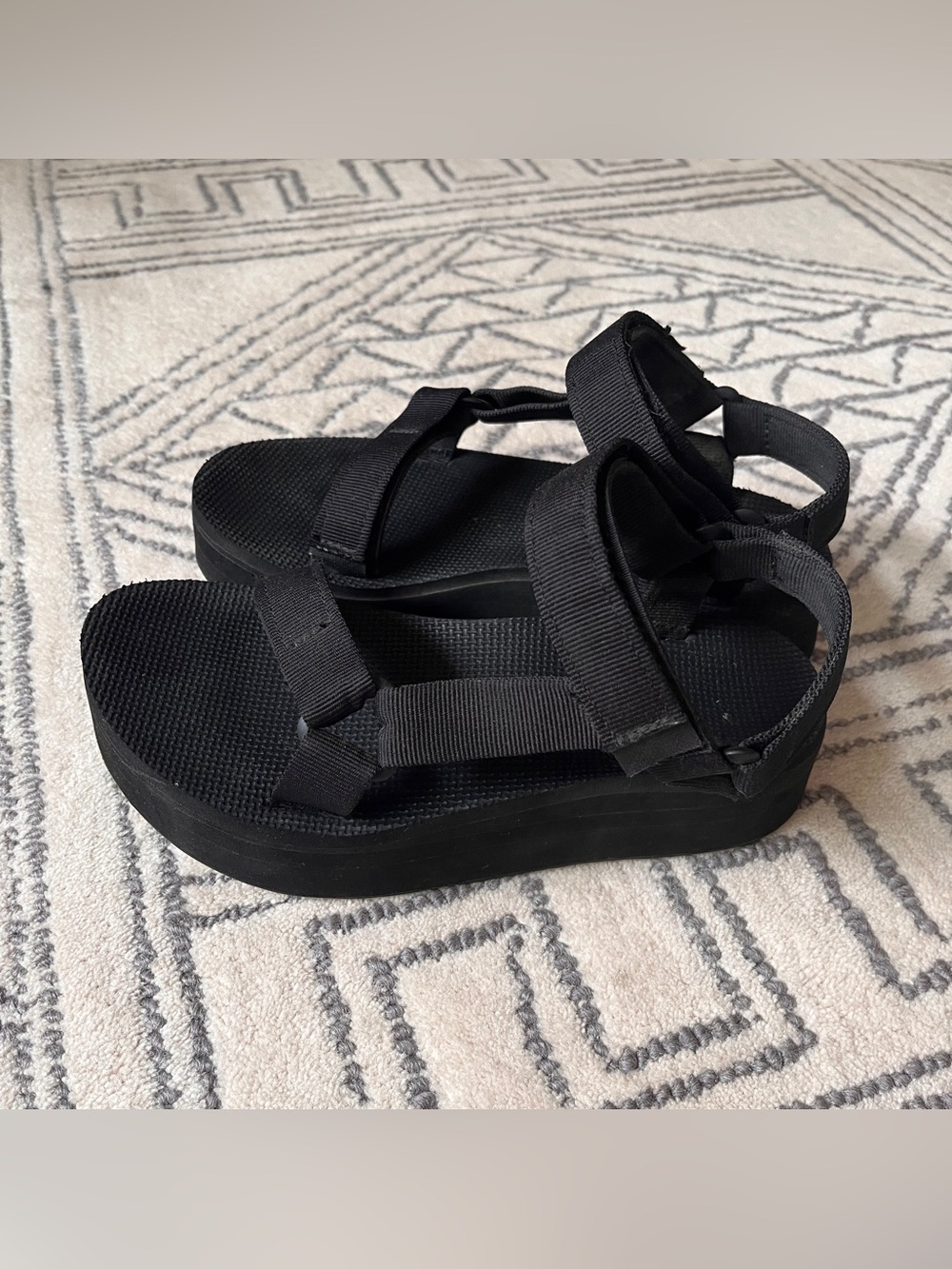 Black Platform Teva Sandals